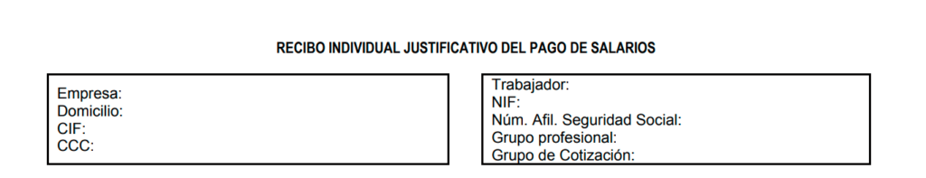 cabecera de una nomina