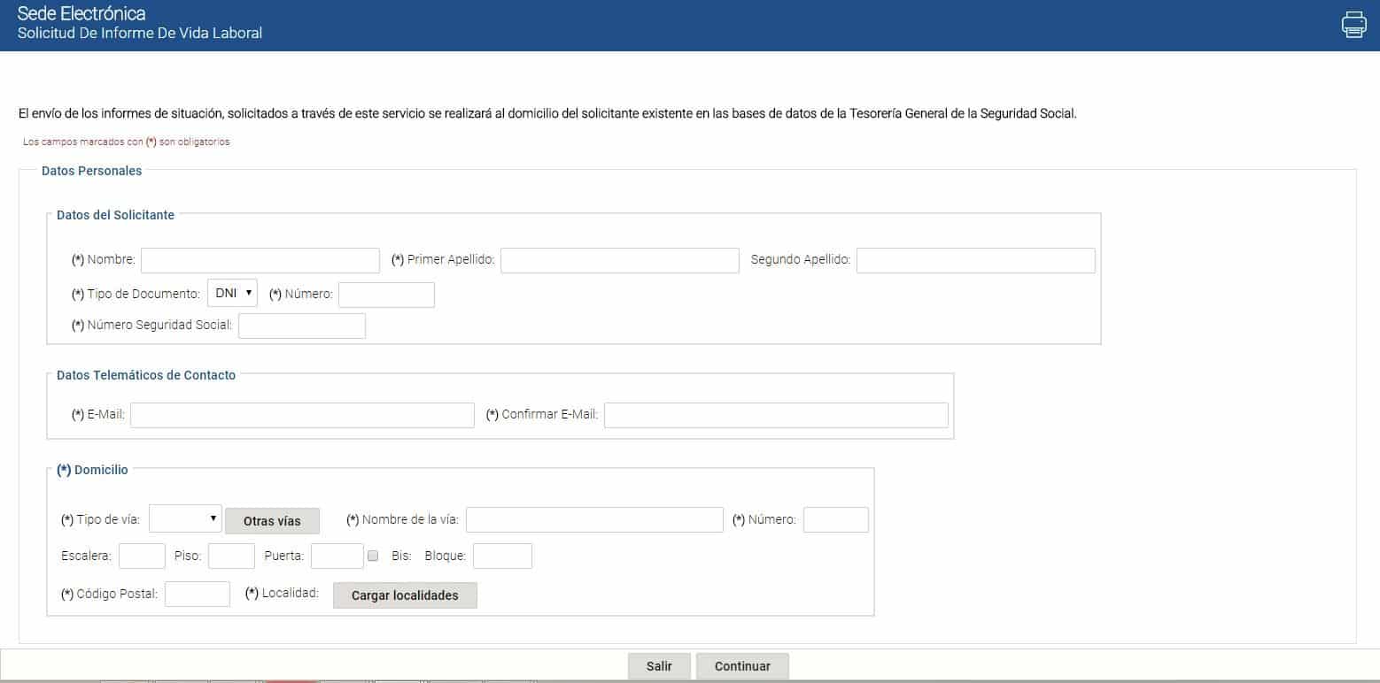 informe vida laboral sin certificado digital