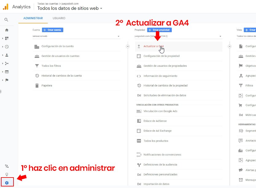 Actualizar a GA4 Tendencias Marketing 2023