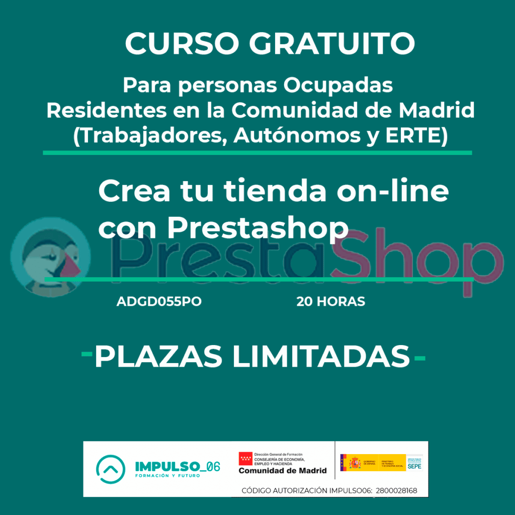 curso gratis Crea tu tienda on-line con Prestashop
