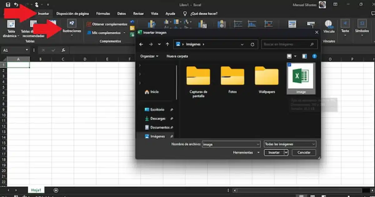 paso 1 para quitar el fondo a una imagen en microsoft excel