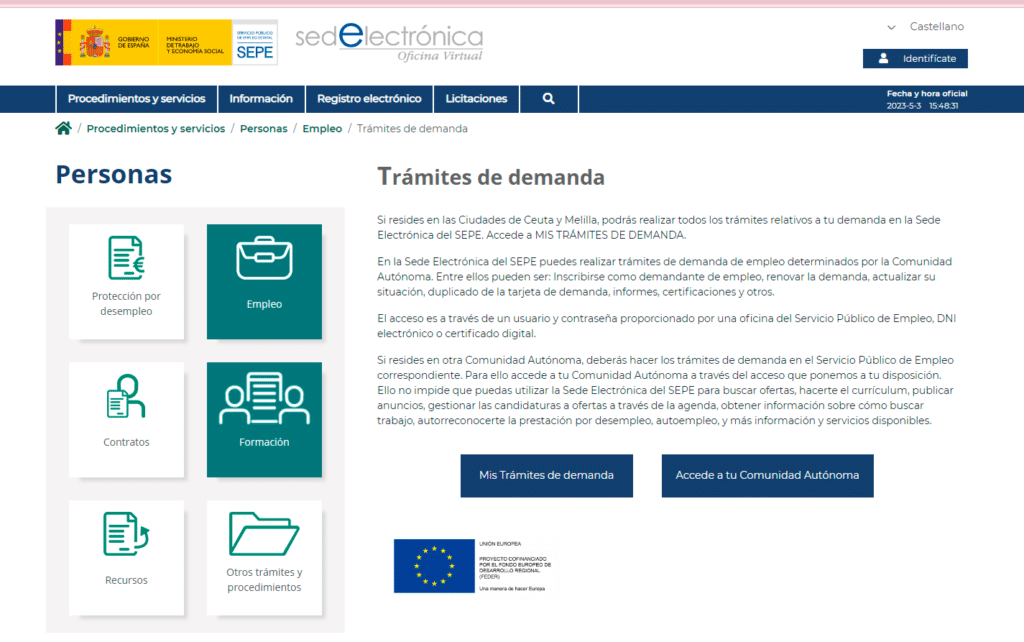 renovar demanda de empleo en ceuta