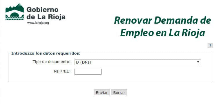 renovar demanda de empleo en la rioja
