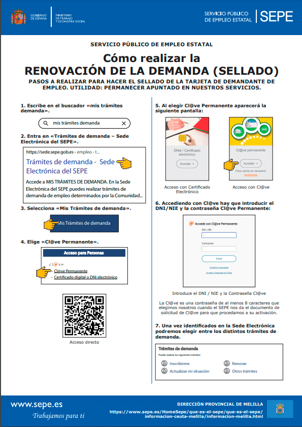 renovar demanda de empleo en melilla