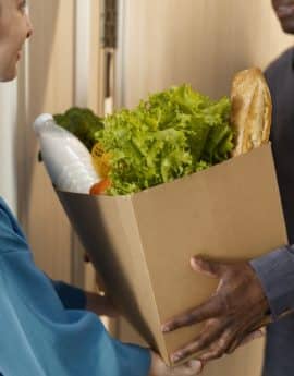 Distribución, reparto y recogida de productos alimenticios a domicilio