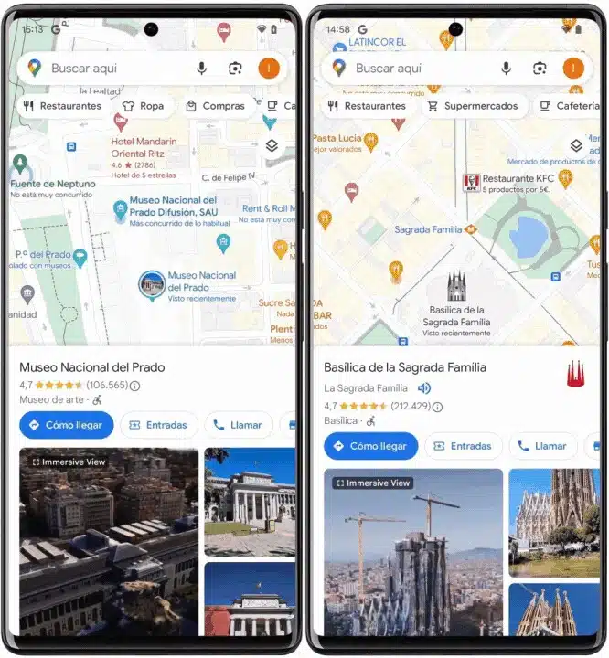 Vista Inmersiva en Google Maps llega a españa