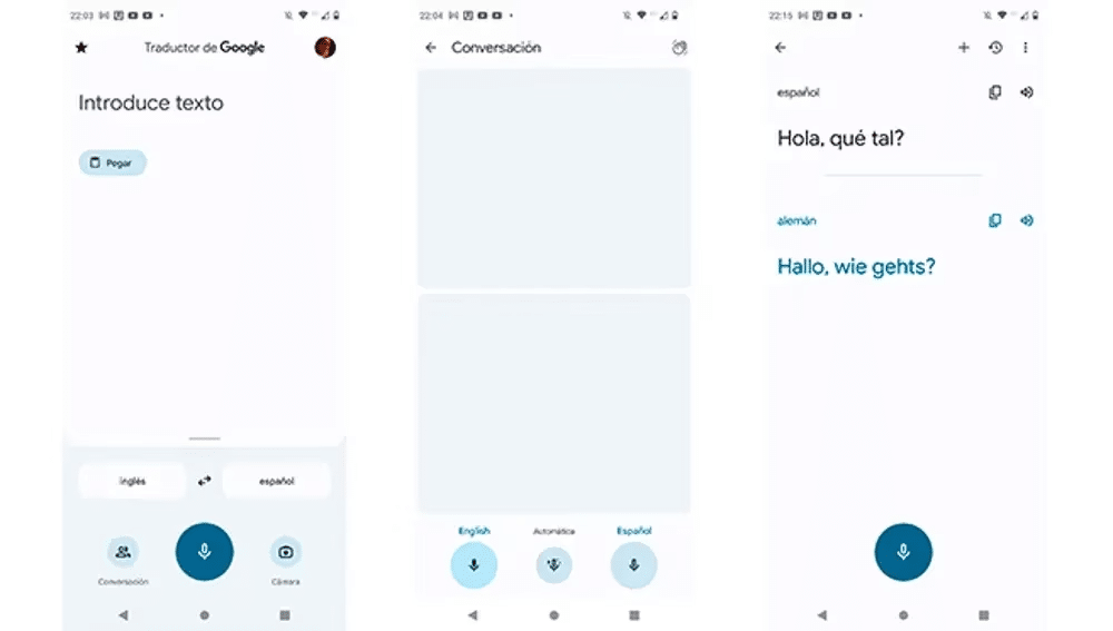 modo conversación traductor google