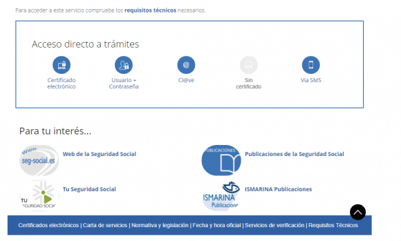 obtener acceso en la página de la seguridad social por medio de sms clave pin o clave permanente