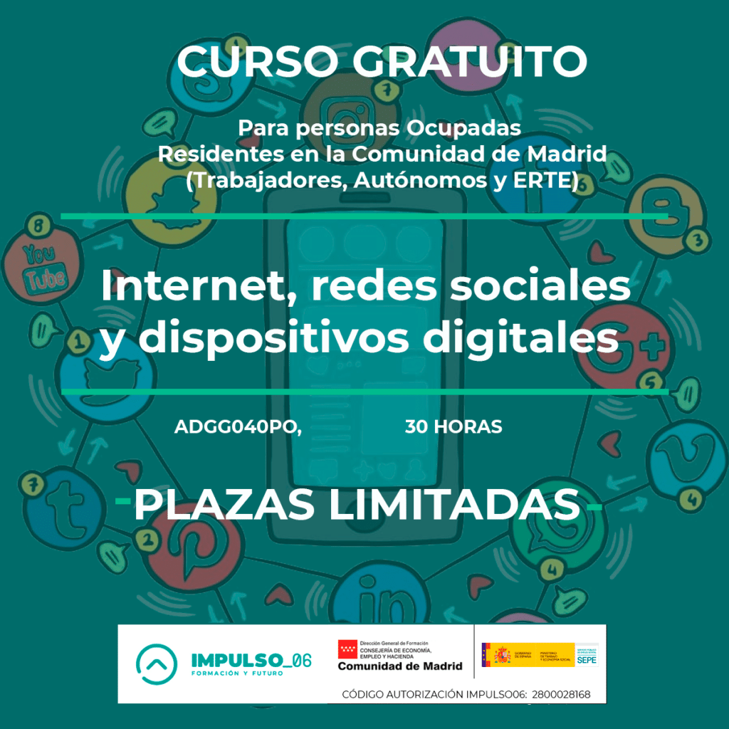 curso gratis Internet, redes sociales y dispositivos digitales