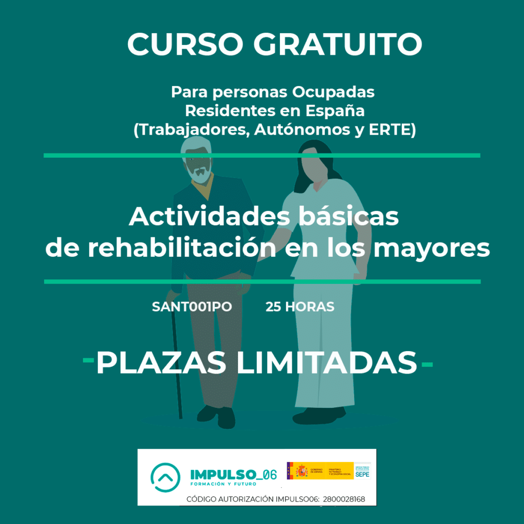 curso gratis de Actividades basicas de rehabilitacion en los mayores
