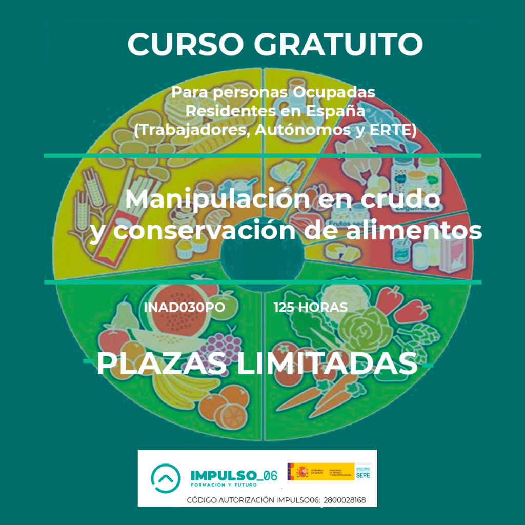 curso gratis de Manipulación en crudo y conservación de alimentos