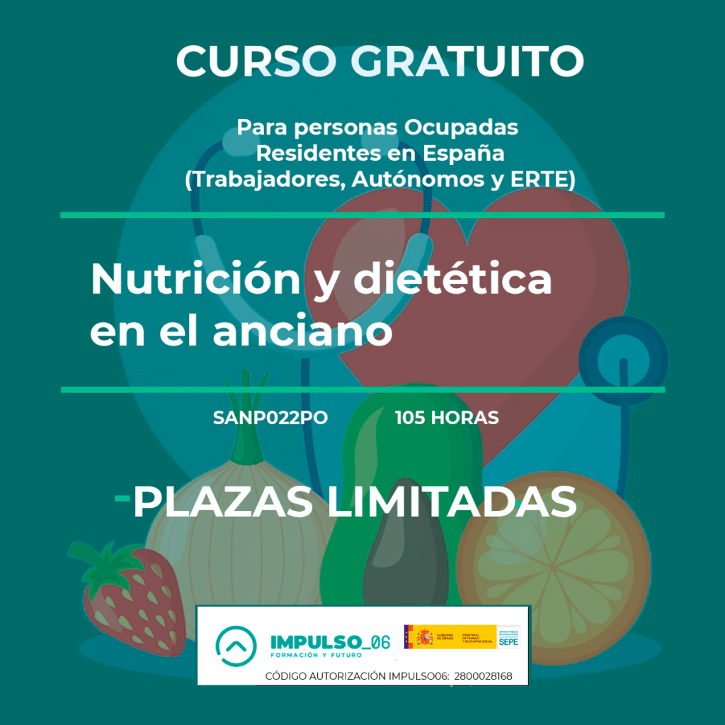 curso gratis de Nutrición y dietética en el anciano
