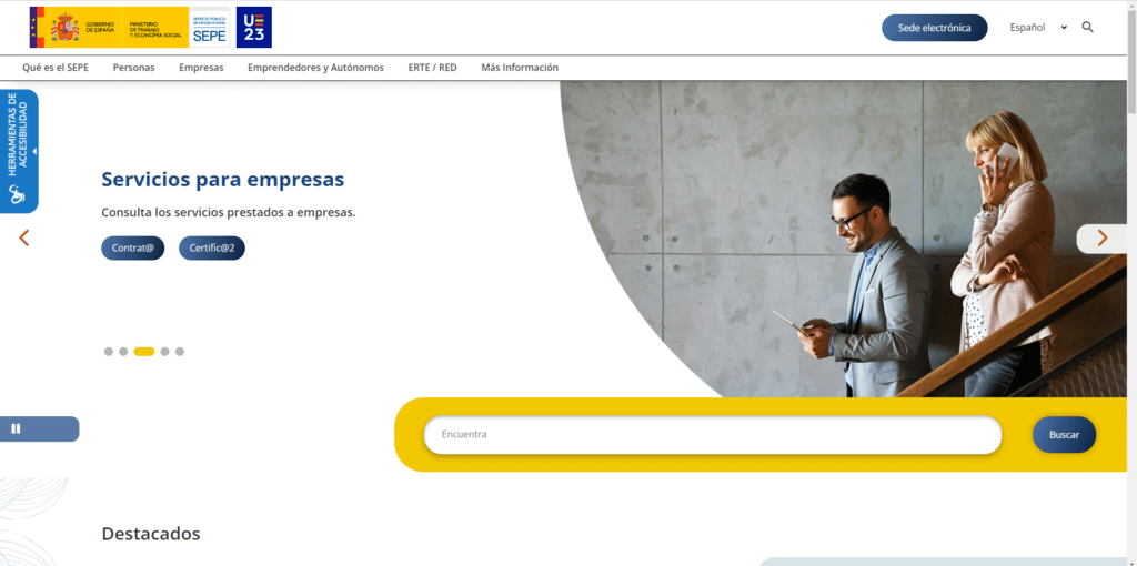 pagina web del sepe