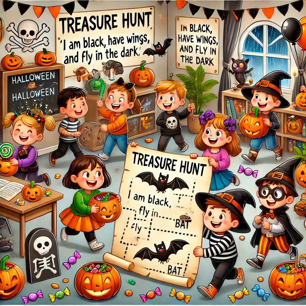 búsqueda del tesoro Halloween en el aula