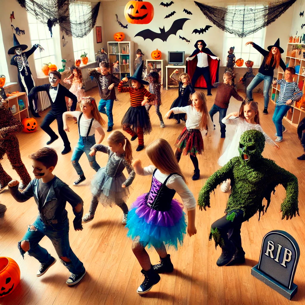 danza de los monstruos Halloween en el aula