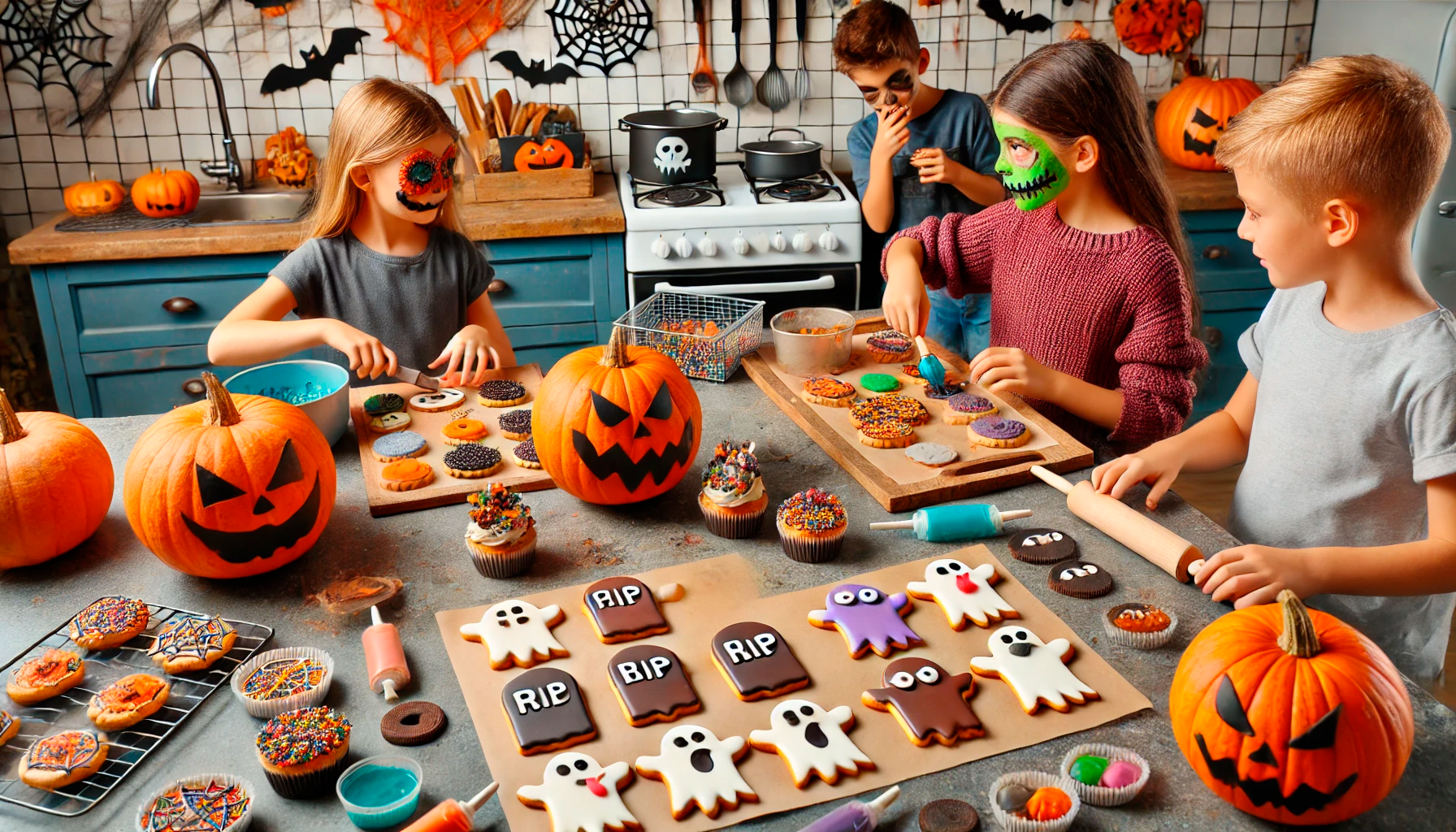 taller de cocina espeluznante Halloween en el aula