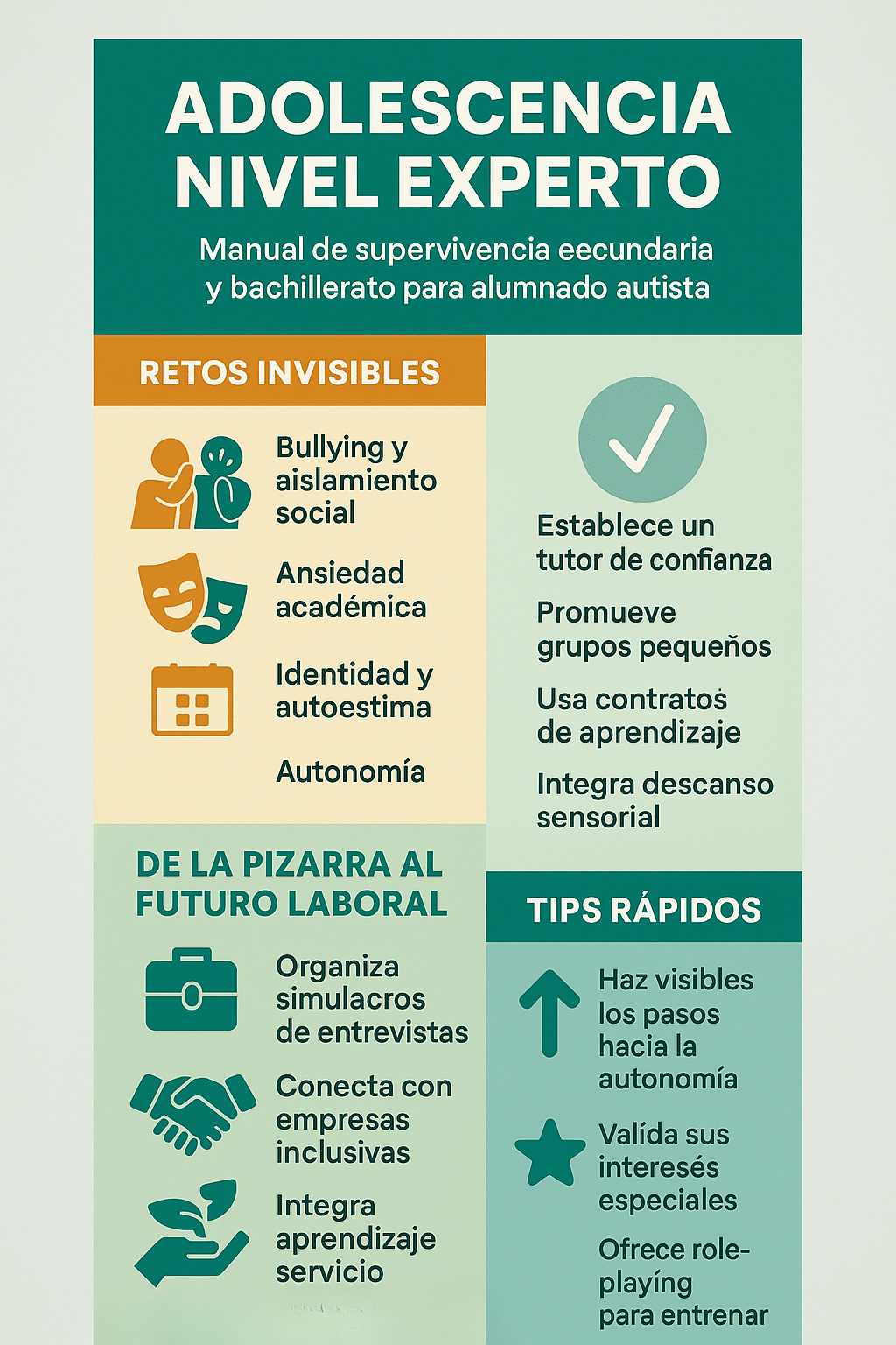 Autismo en el aula Adolescencia nivel experto