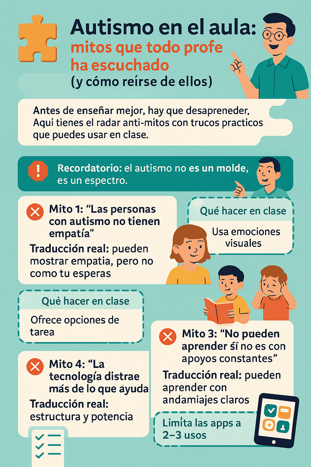 Autismo en el aula Mitos que todo profe ha escuchado