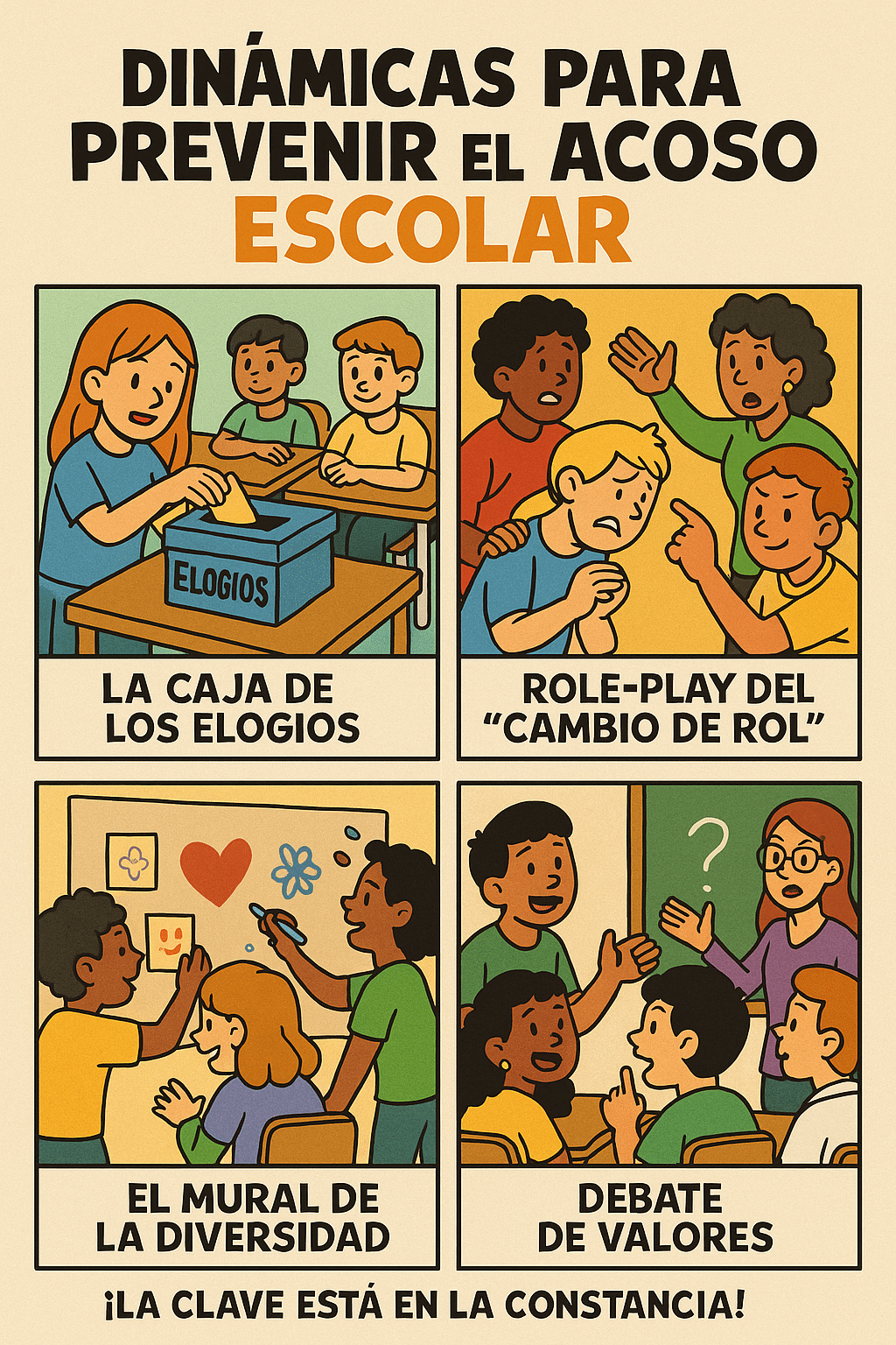 Dinámicas de Aula para prevenir el acoso escolar