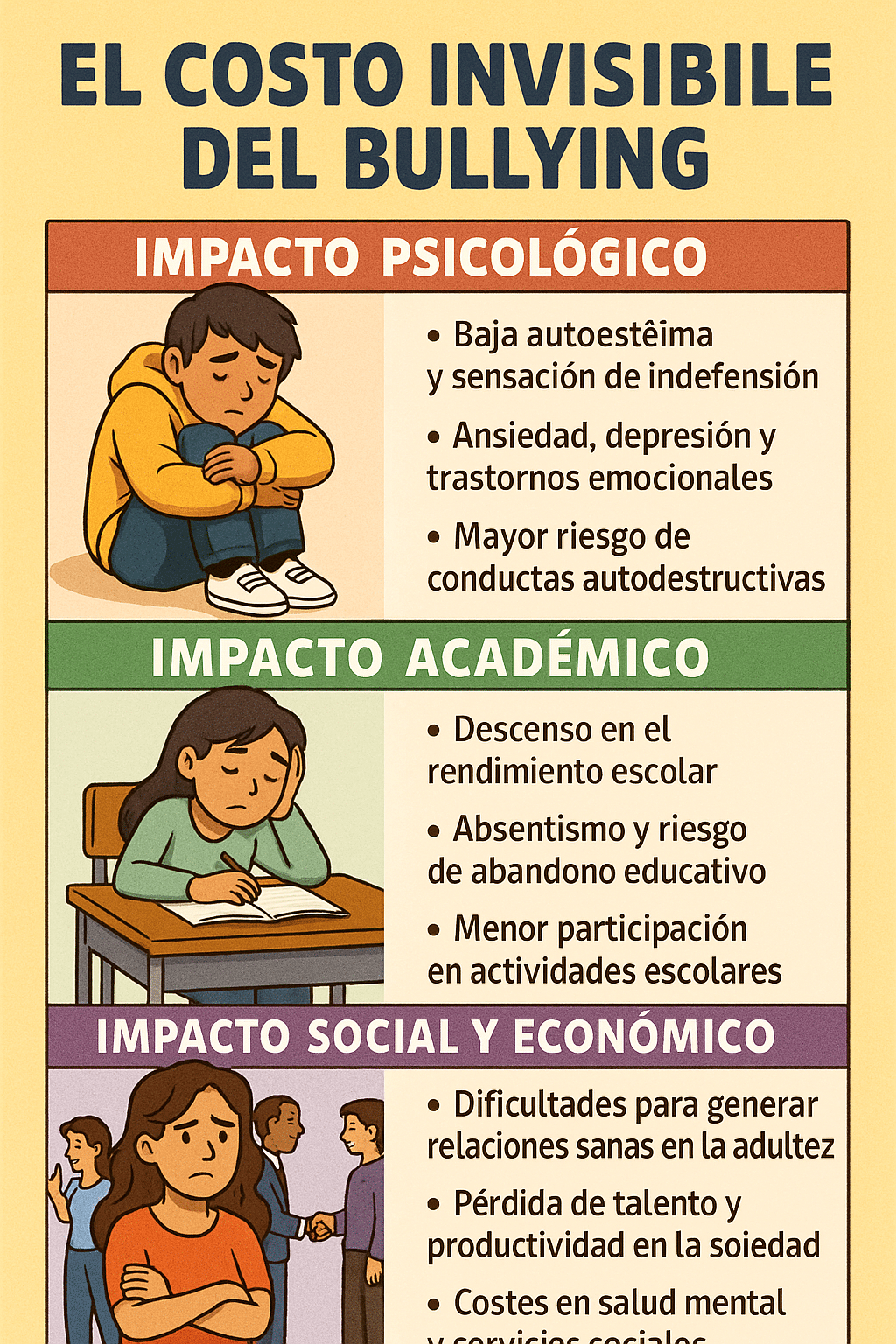 el coste oculto del acoso escolar