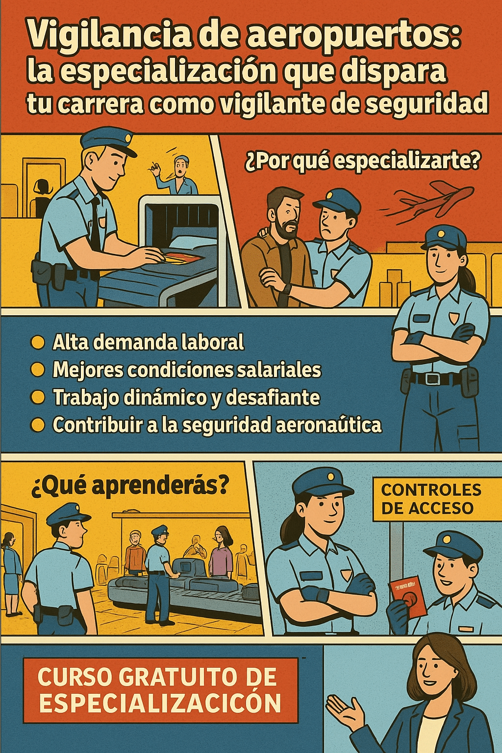 infografia Vigilancia de aeropuertos la especialización que dispara tu carrera como vigilante de seguridad