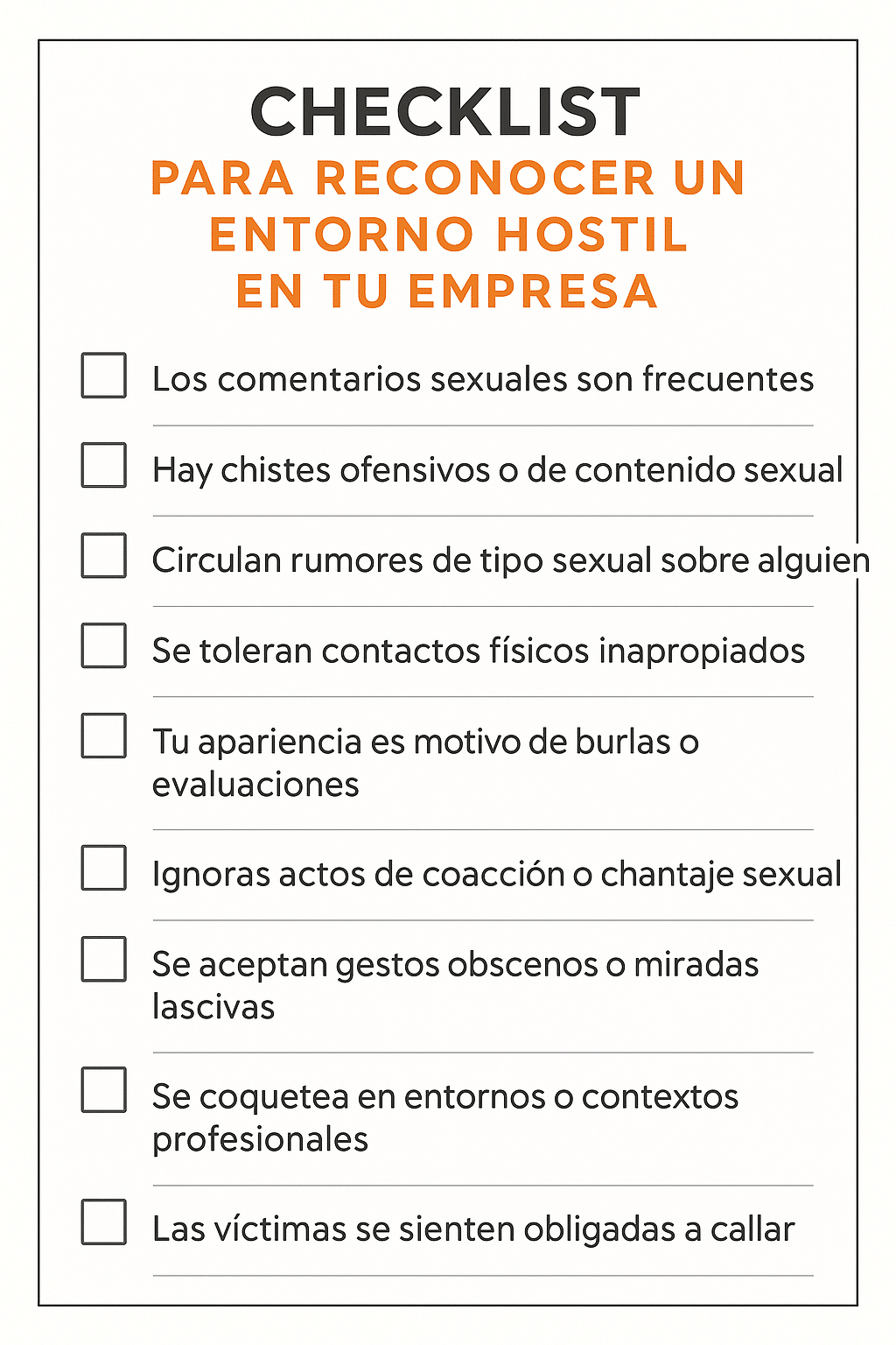 Portada del checklist para reconocer un entorno hostil en tu empresa