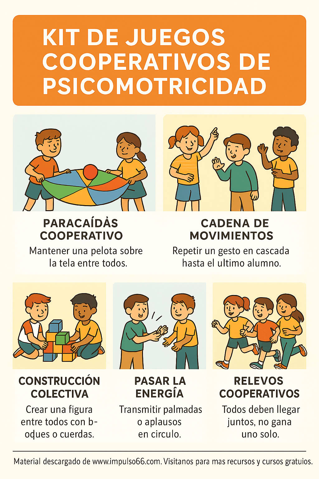 Kit de juegos cooperativos de psicomotricidad