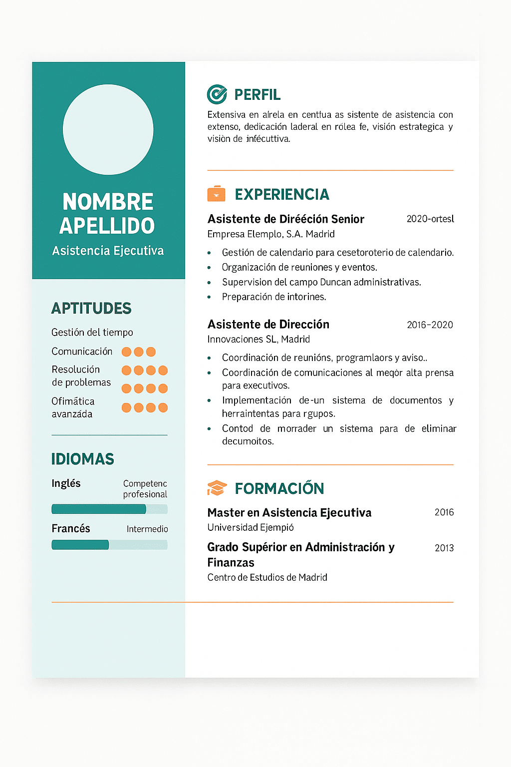 Plantilla CV Asistencia Ejecutiva