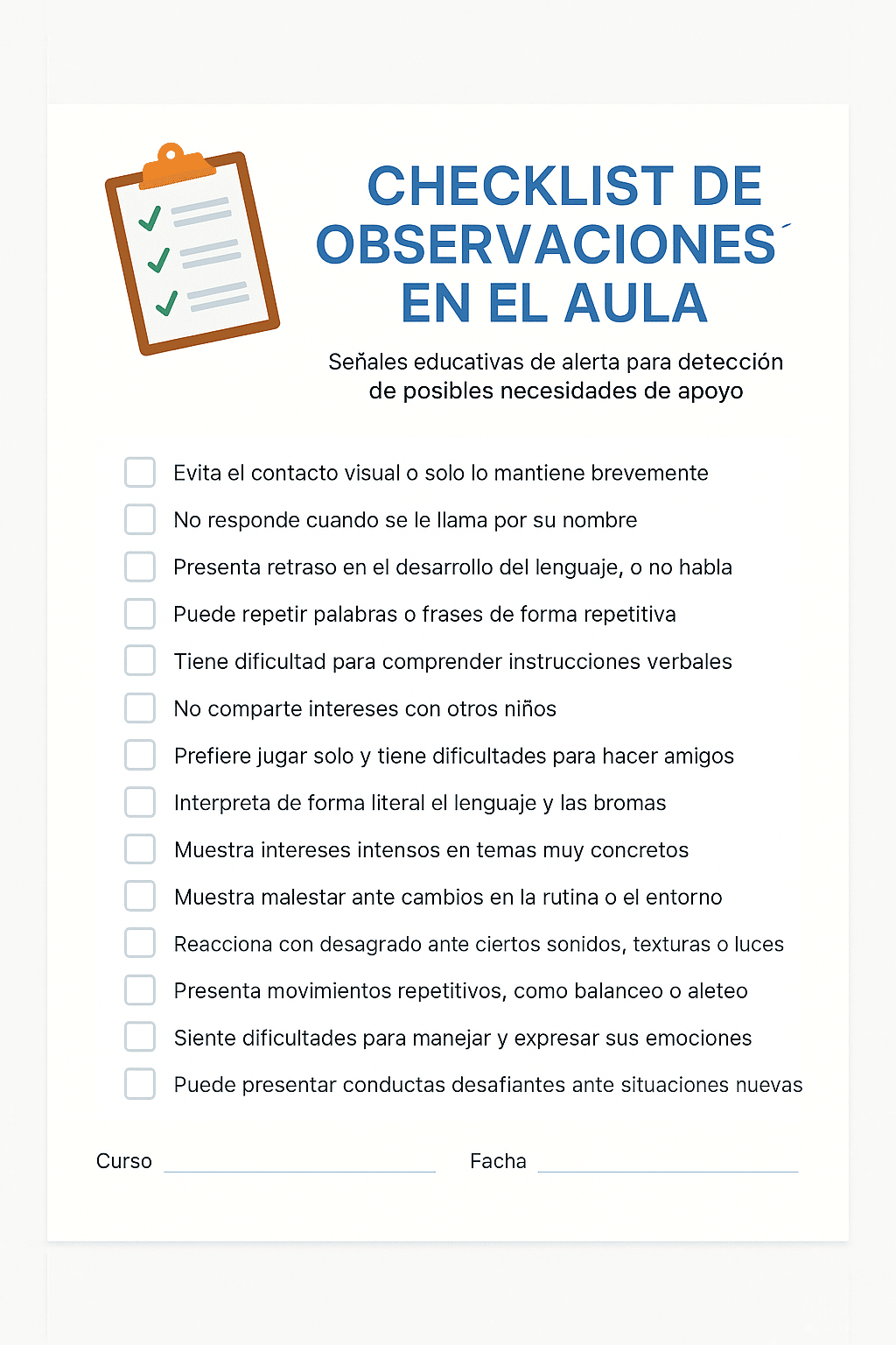 Preview Checklist Observaciones en el Aula
