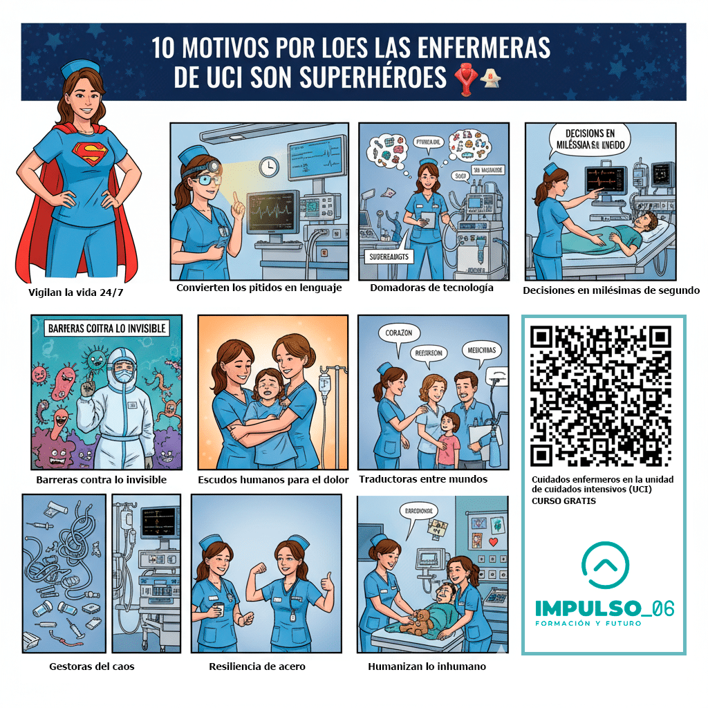Infografía 10 motivos por los que las enfermeras de UCI son superhéroes